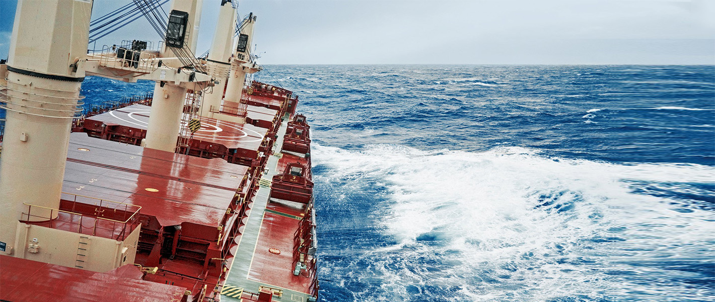 Bulk carriers traveling in wind and waves