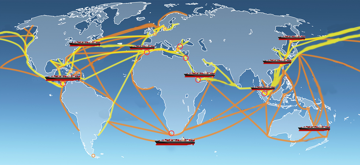 Container ship routes